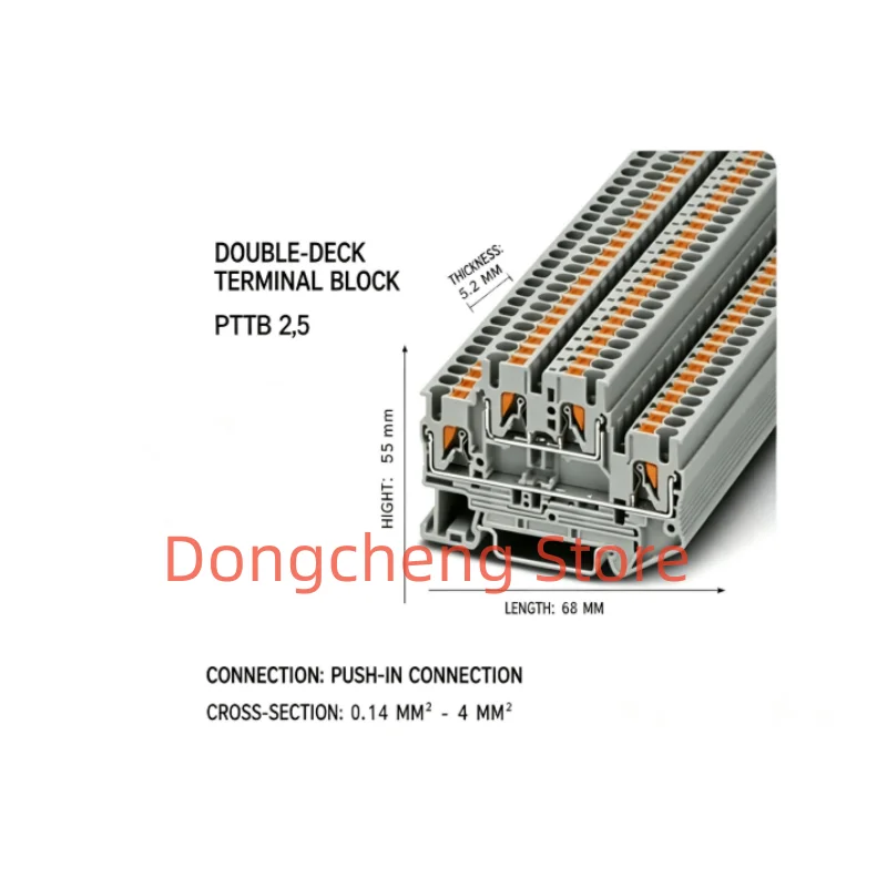 10PCS/30PCS/50PCS Phoenix Contact PTTB 2,5 3210567 Double-level terminal block PTTB 2.5 2.5MM 500 V 22A Push-in connection