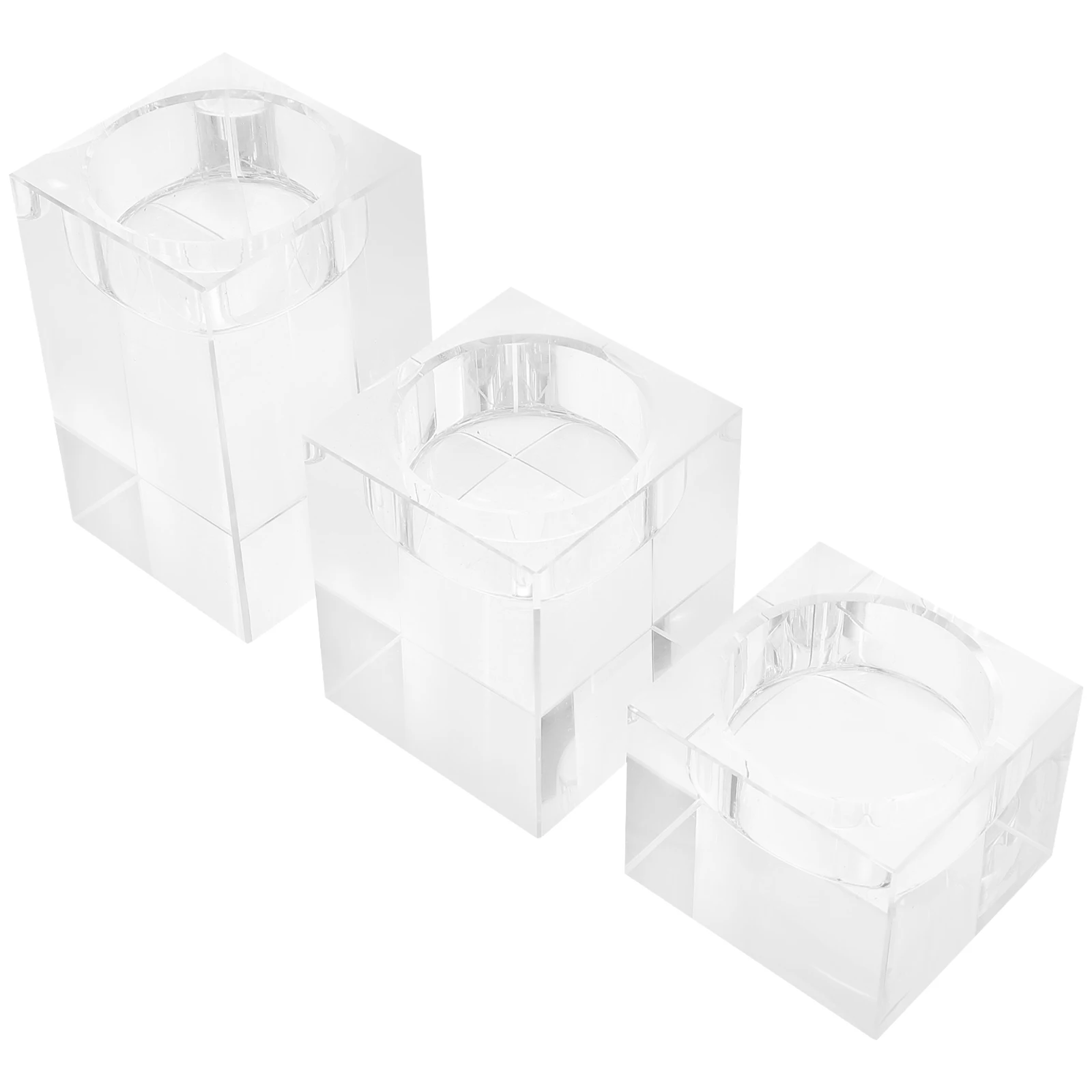 

3Pcs Crystal Holders Votive Tealight Stand Romantic Table Decor for Wedding Dining Living Room Holder