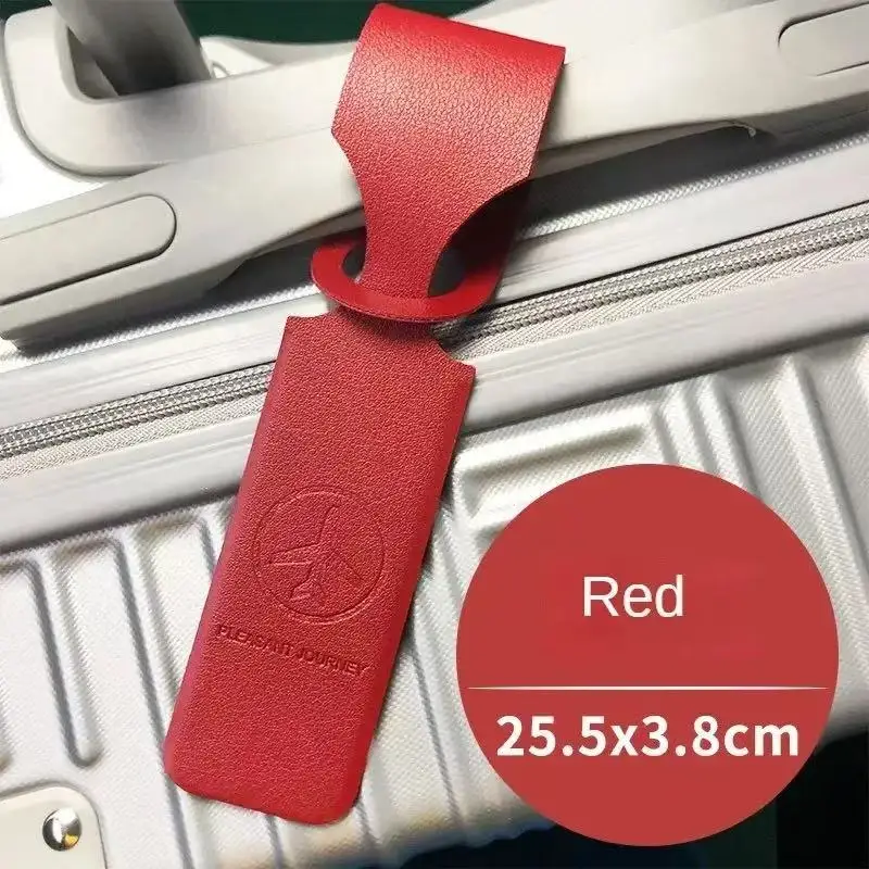 2/5/10Pcs PU Leather Luggage Tag Portable Suitcase Identifier Label Baggage Boarding Bag Tag Name ID Address Holder Travel Acces