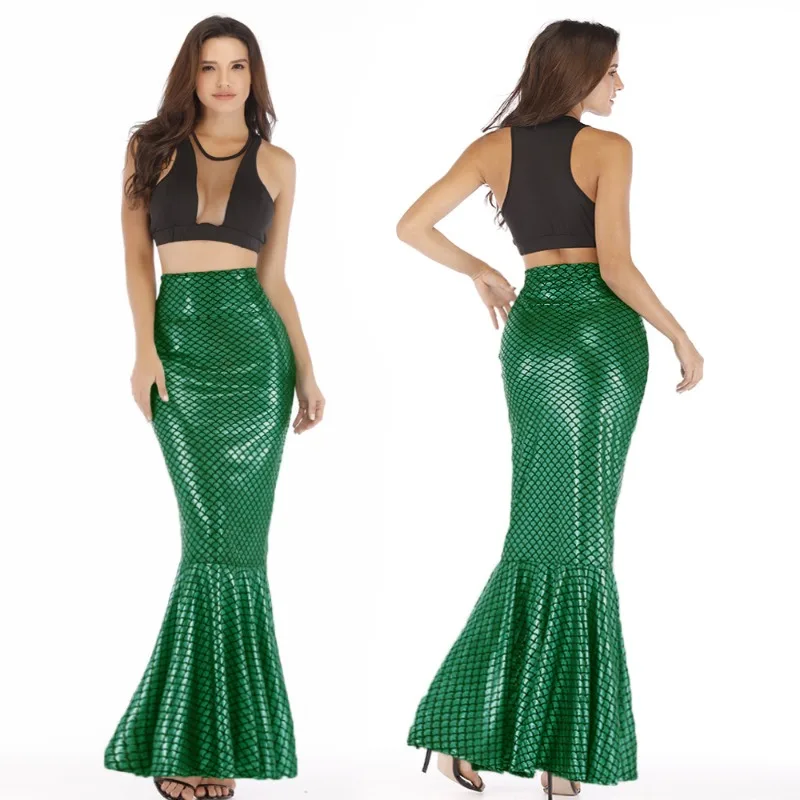 A Sexy Mermaid High-waisted Fishtail Half-length Skirt From Europe America Fashionable and Beautiful Half-length Skirt High-end