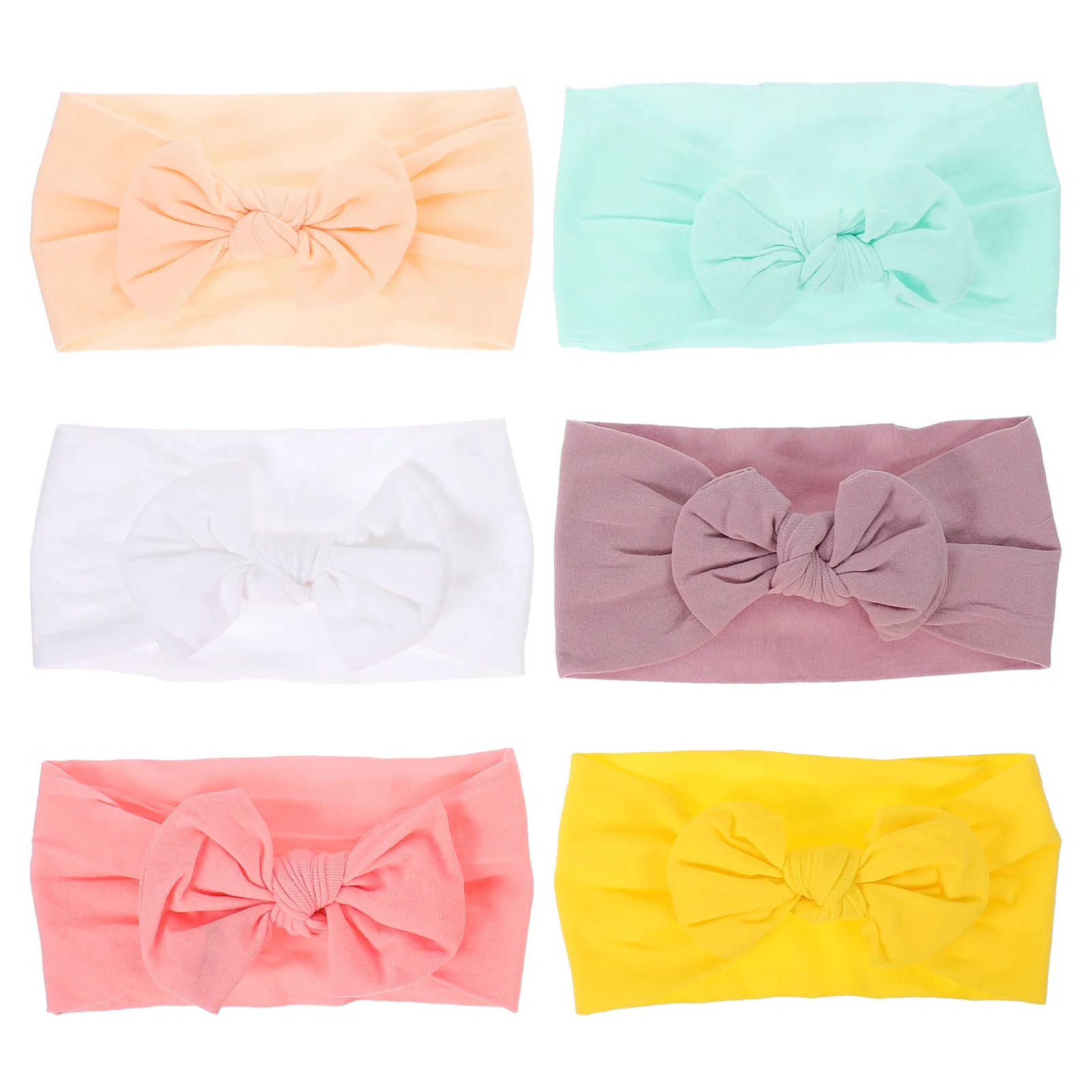 

6 Pcs Baby Headbands Infant Girl Hair Accessories Cute Nylon Bow Toddler Elastic Kids Fashionable Photo Props Safe Wear