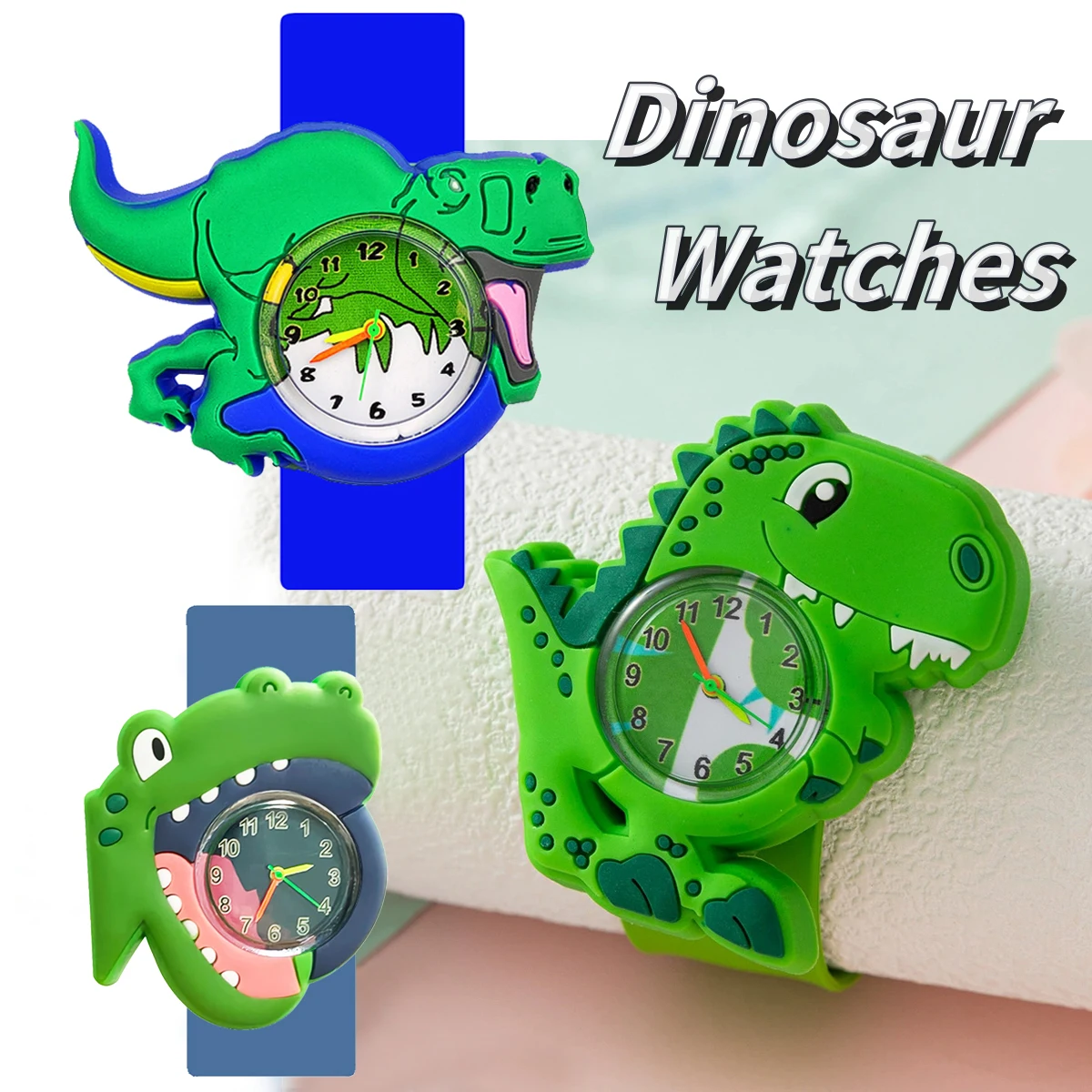 New 3D Cartoon Dinosaur Children Watches for Boys Rubber Strap Waterproof School Student Gifts Kids Sports Digital Clock
