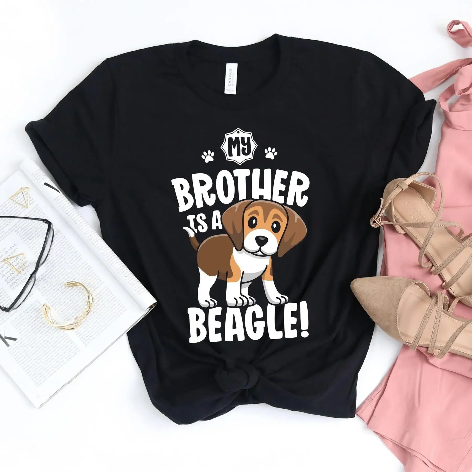 Mi hermano es una camiseta Beagle propietario perro perro mamá amante
