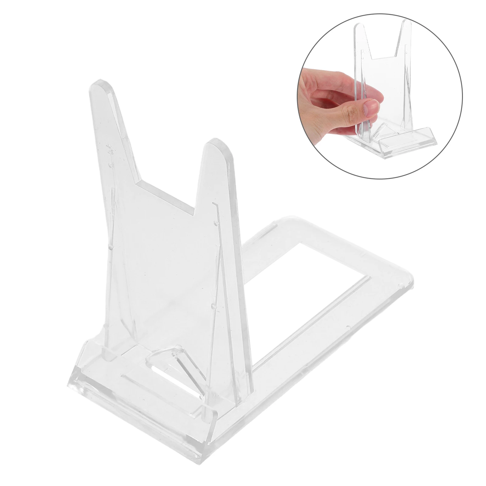 

6pcs Commodity Display Rack Acrylic Stands Plate Holders Book Stand Clear Shelf Photo Frame Collectibles Decorative Holder