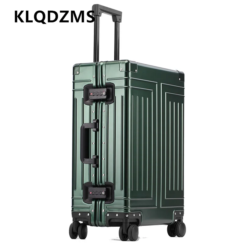 KLQDZMS Men's Suitcase Full Aluminum Magnesium Alloy Boarding Box 20