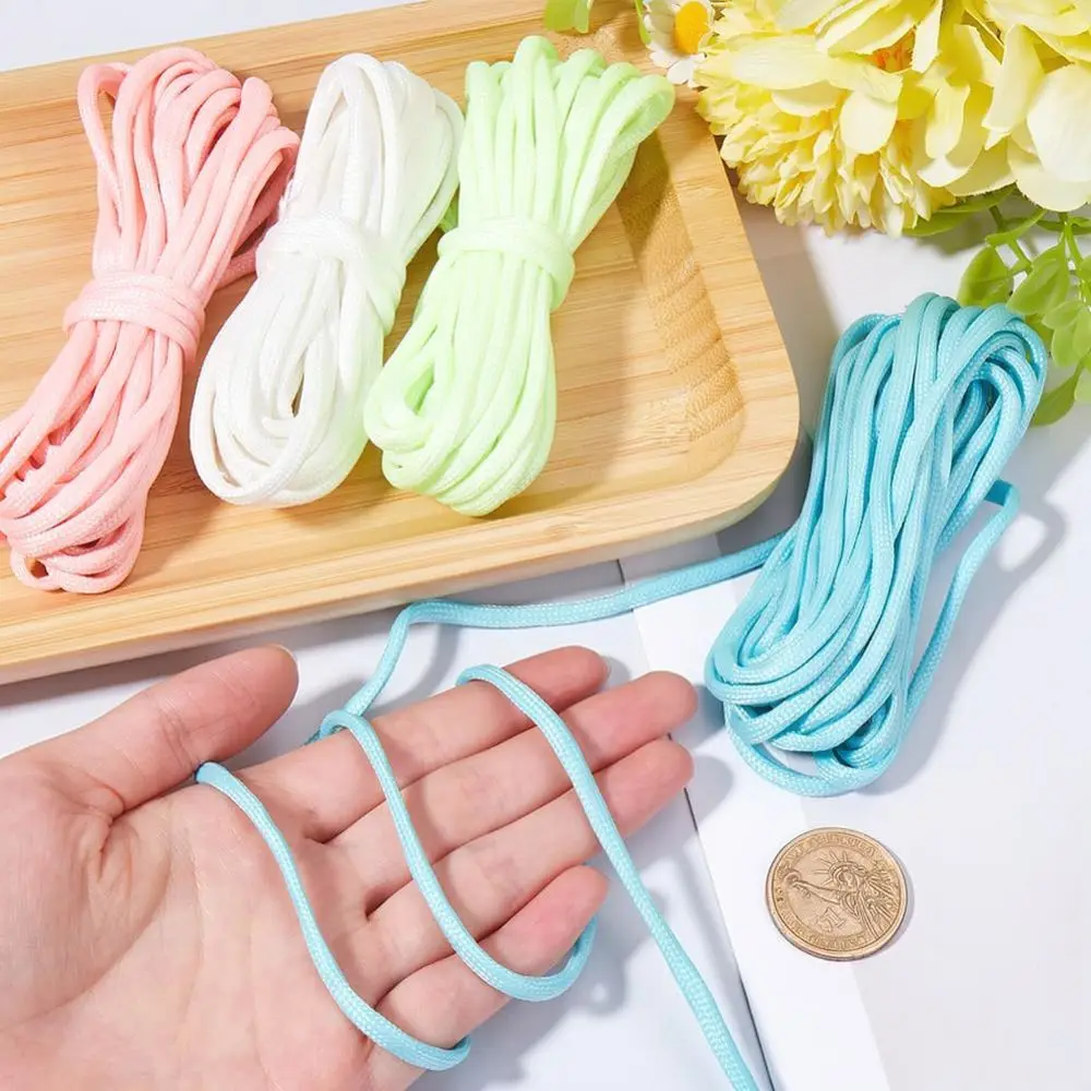 Fluorescent Polyester Utility Rope 4mm Glow In Dark Survival Paracord Outdoor Camping Hiking Accessory DIY Bracelet Craft String