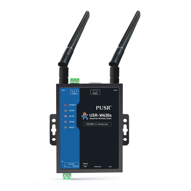 

Преобразователь PUSR RS232 RS485 в Wi-Fi с чипом Qualcomm, поддерживающий два диапазона 2,4 ГГц и 5 ГГц USR-W630s
