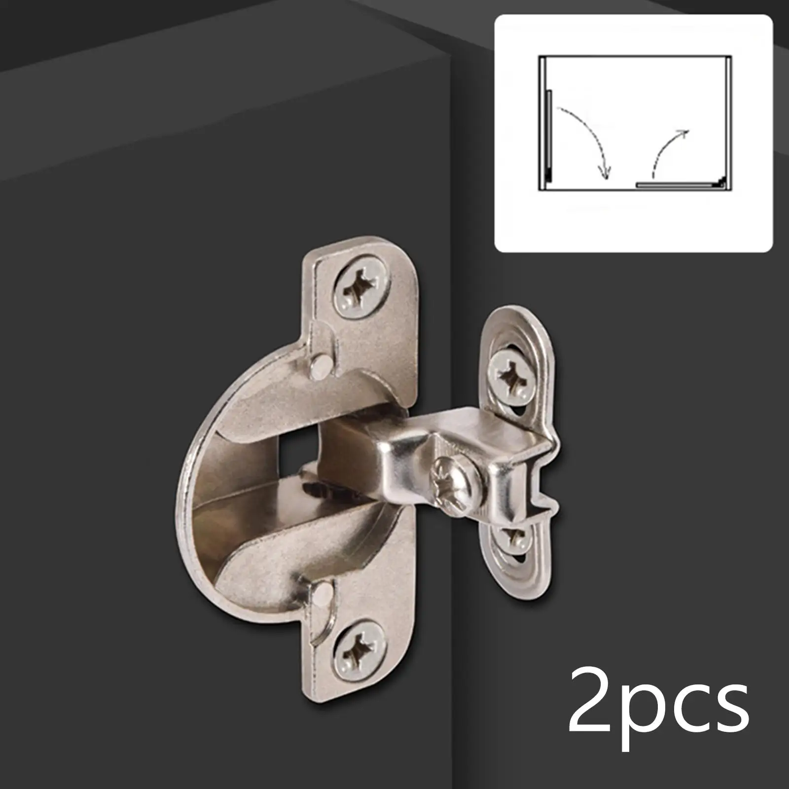 2 Pieces Cabinet Hinges Easy Installation 97Degree Furniture Fittings Short Arm for Wardrobe Cupboard Kitchen Cabinet Door