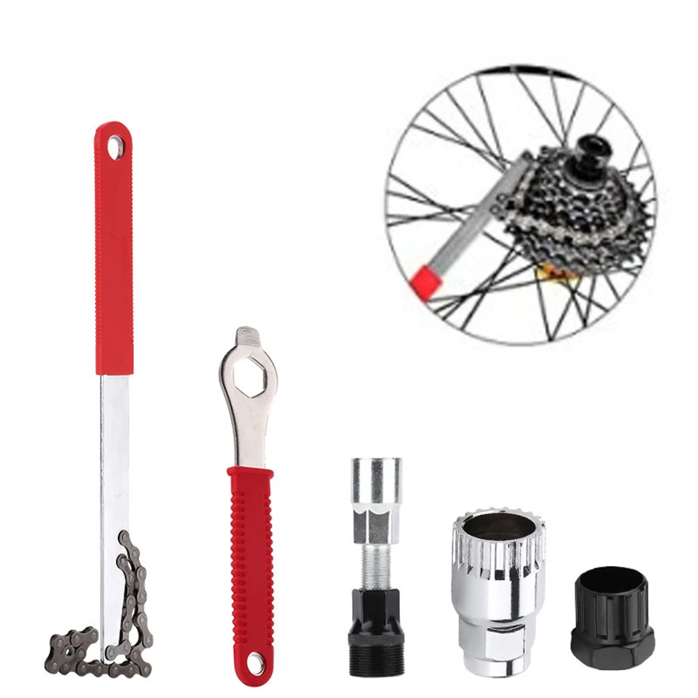 A10 Bicycle Repair Tool Kits Bike Flywheel Removal Chain Breaker Cutter Crank Puller Bike Wrench Cassette Bracket Extractor Sets