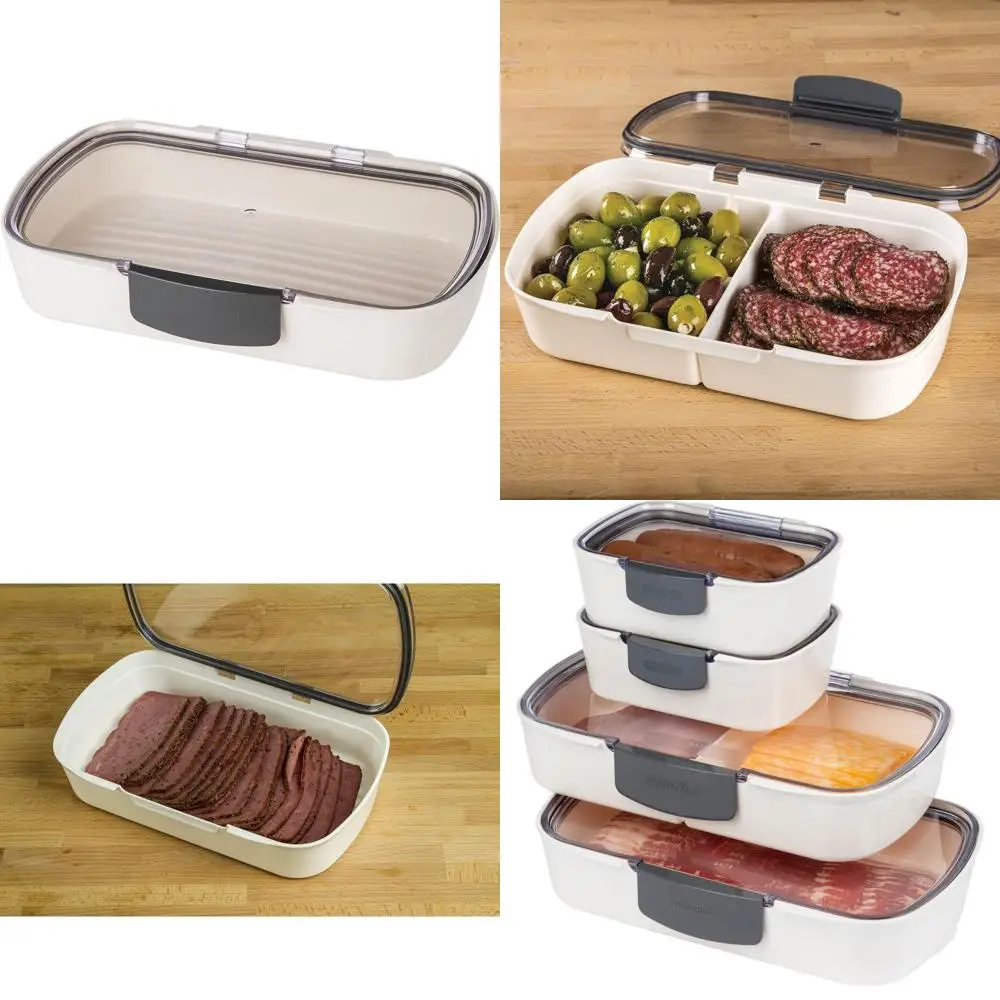 

Airtight 4-Piece Deli Containers - BPA-Free, Freshness-Lock for Meats, Cheese, Produce Storage