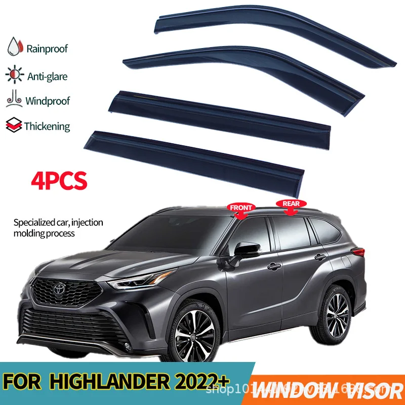 

Подходит для Toyota Highlander 2022+ оконный козырек от дождя или блеска Toyota HIGHLANDER.