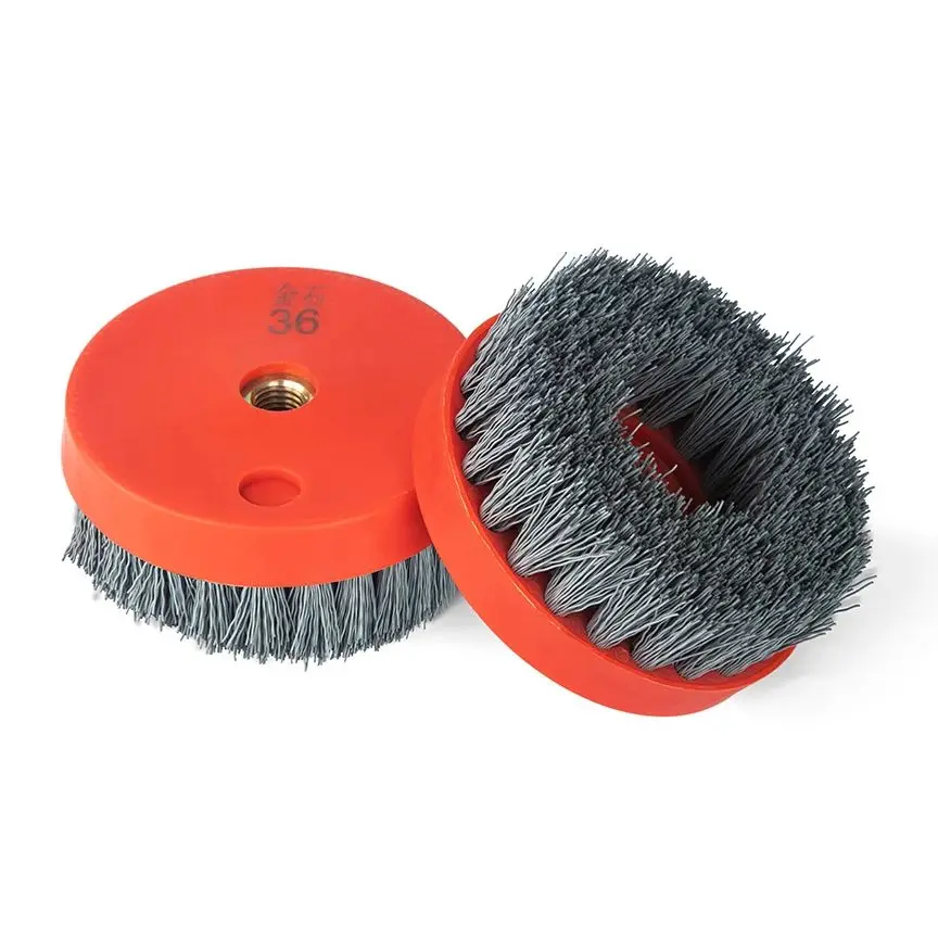 4 inch 110mm Circular Round Stone Abrasive Diamond Antique Brush For Marble And Granite Ceramic Tile Floor Surface Polishing