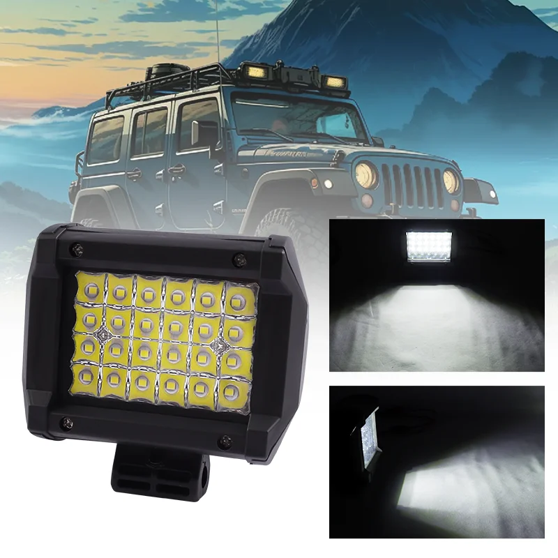 4inch 72W barra LED Work Light Bar for Car  Auto 12V Sport Combo Lamp 4x4 Offroad Driving Truck White Automotive Accessory