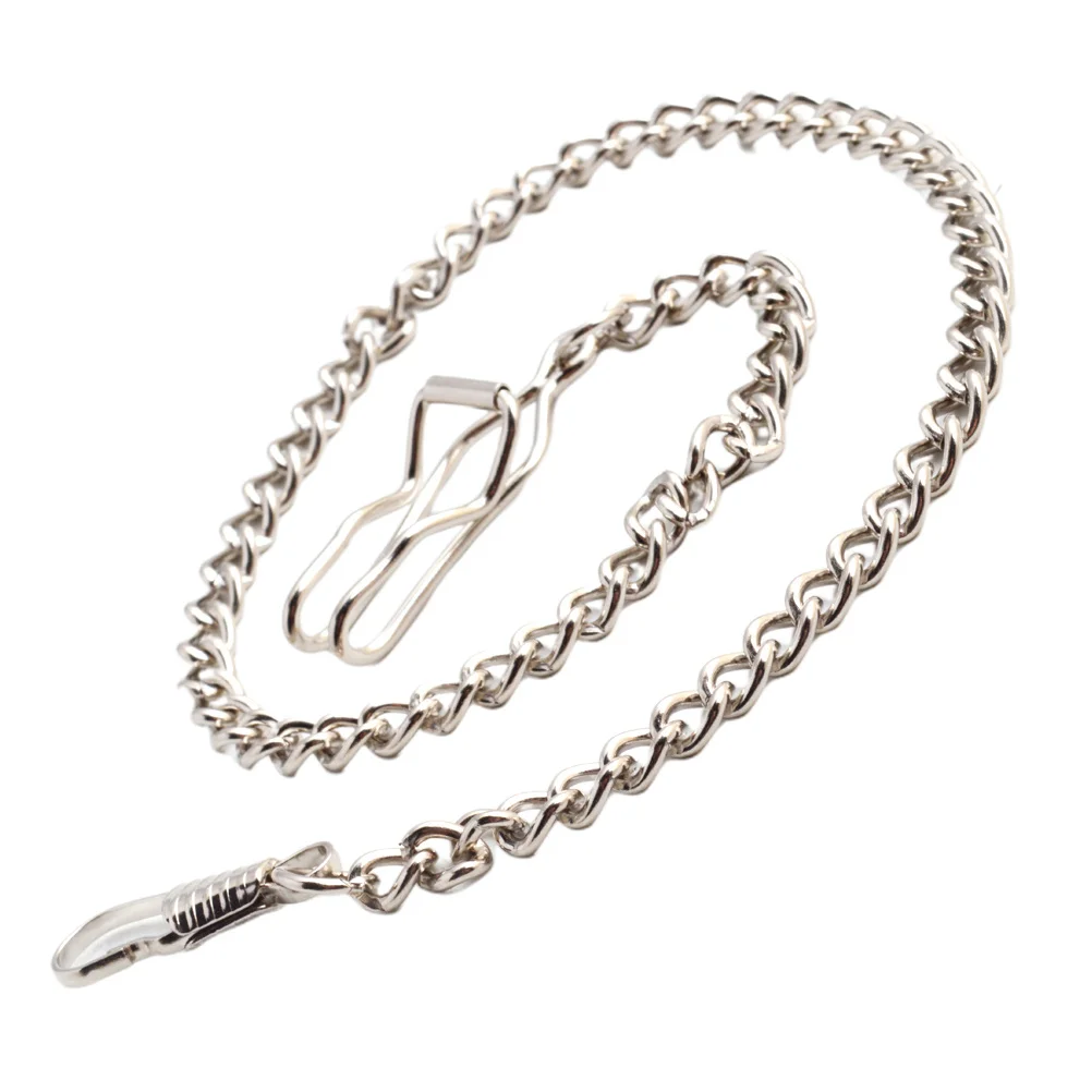 4 Uds. Cadenas de reloj de bolsillo de Metal 39cm estilo Retro duradero cierre resistente Jeans cinturón cadenas llaveros para hombres oro plata rojo