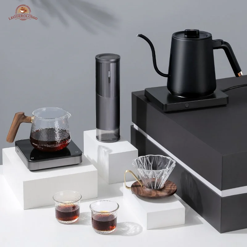 

Leggerolusso hand brewing coffee pot set, hand crank bean grinder dripping coffee filter cup temperature control hand brewing gi