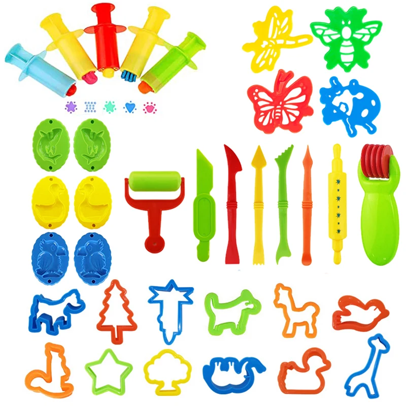 DIY Plasticine Mold Modeling Clay Accessories Play Dough Tool Kit Plastic Set Knife Mold Kids Educational Toys