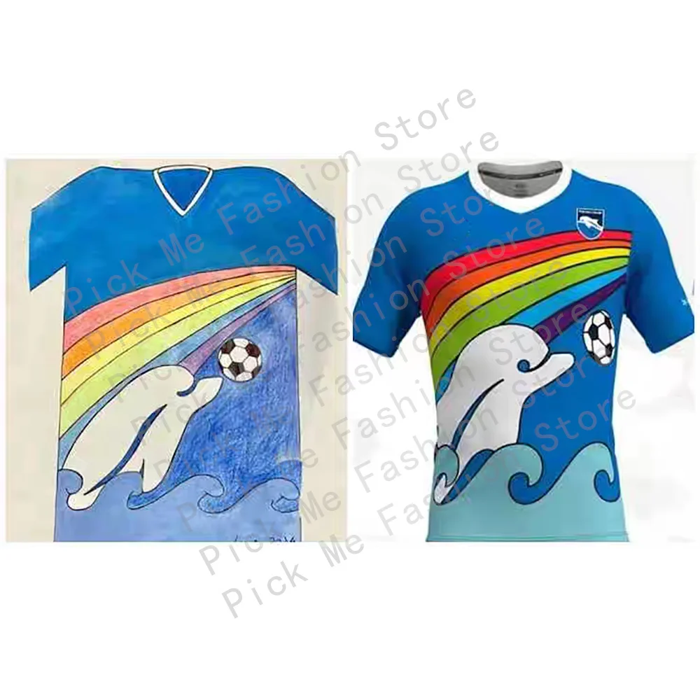 Summer Men Delfino Pescara 1936 T-Shirt Jersey Child Sports Tops Tees Kids Football Training Clothing Male Commemorative Tshirt