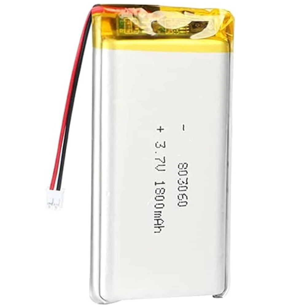 

Rechargeable 3.7V 1800mAh 803060 Li-Polymer Li Battery 2Pin For CAMERA MOBILE BANK MP3 MP4 GPS DVD SMART CHARGING POWER WATCH