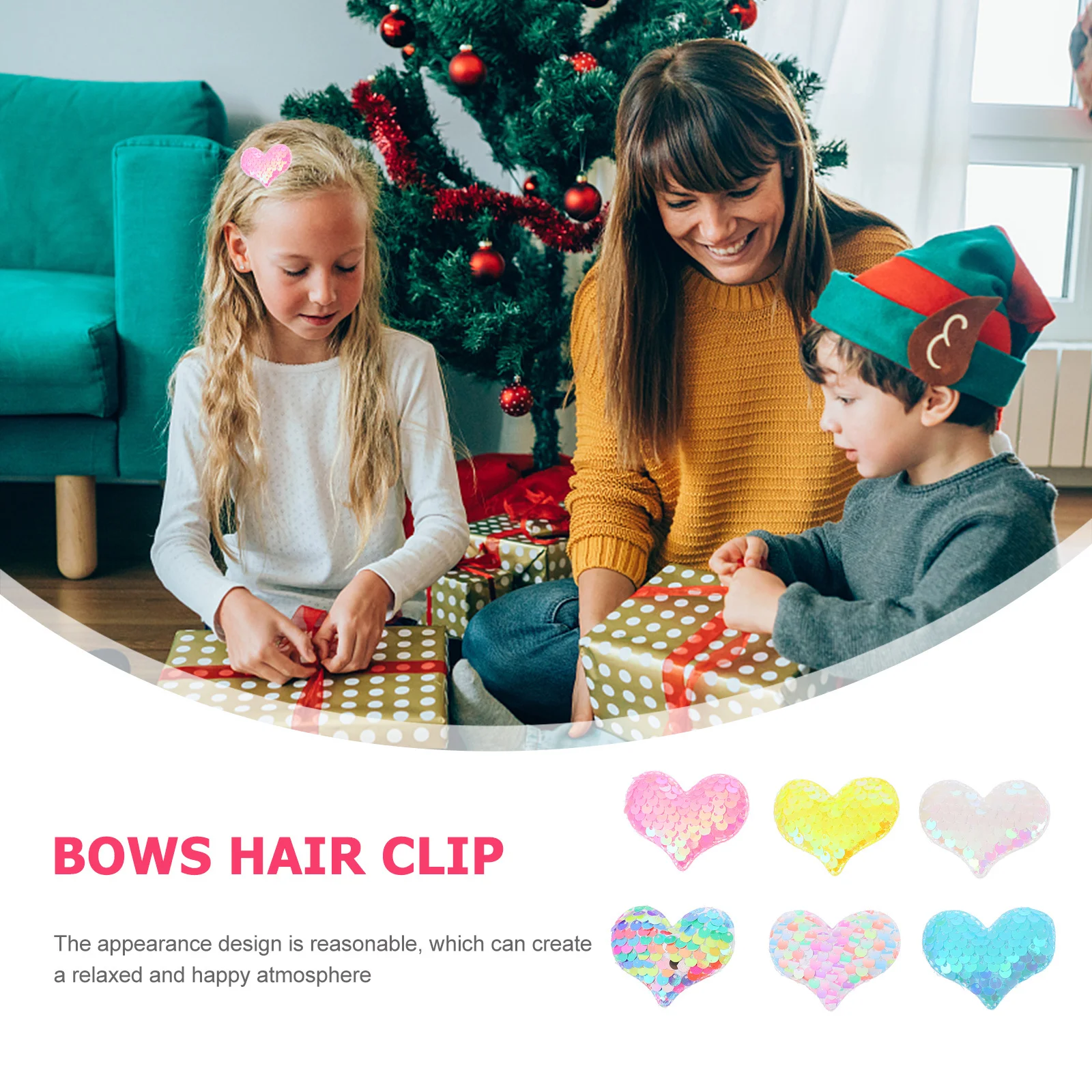 

12Pcs Heart Hairpin Glitter Hair Grip Kids Barrettes Adorable Gift for School Christmas Childrens Day Girls Hair Clip