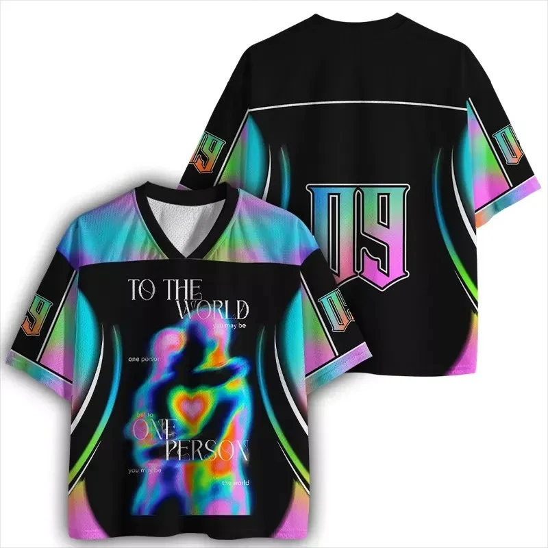 2026 Summer Fashion New Exploration Universe Mystery 3D Printed T-shirt Quick Drying Outdoor Sports Leisure V-neck T-shirt