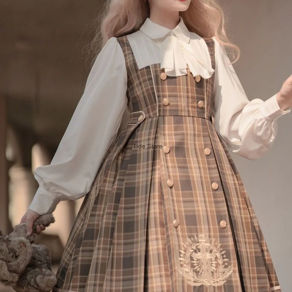 2024 New Autumn/winter Royal Detective Op Long Sleeve Campus Style Retro Palace Lolita Dress Daily Girl