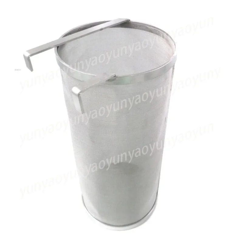 

300 Micron Stainless Steel Homemade Brew Beer Hop Mesh Filter Strainer with Hook