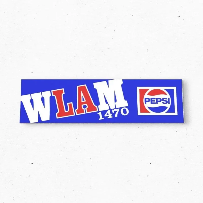 

WLAM 1470 AM bumper sticker-gazeston Maine vintage style-Radio decal 70s 80s-bumper stickers-car stickers