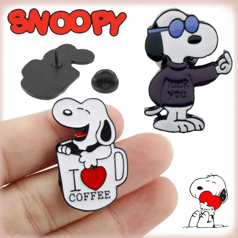 Kawaii Snoopy Alloy Brooches Cartoon Badges Fashion Jacket Backpack Jewelry Clothes Collar Lapel Pin Accessories Children Gifts