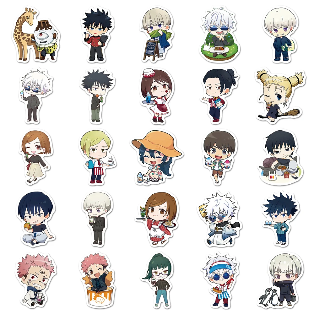 

10/30/50pcs Japanese Anime Jujutsu Kaisen Stickers Cute Itadori Yuji Cartoon Sticker Guitar Skateboard Phone Decals for Kids Toy