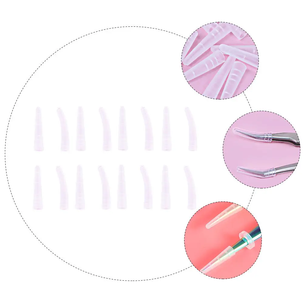 1 set di pinzette per ciglia custodia protettiva in silicone per principianti tappi di ricambio manicure pedicure strumento pinza copertura