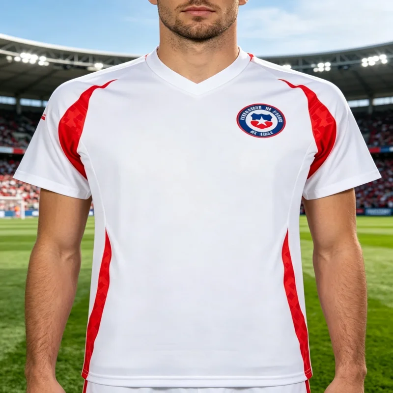 Sommerliches Chile Universidad De Chile Fußballtrikot für Herren & Damen – Schnelltrocknend, Atmungsaktiv, für Training & Alltag, Familien- und Kinder-T-Shirts – Detail 1