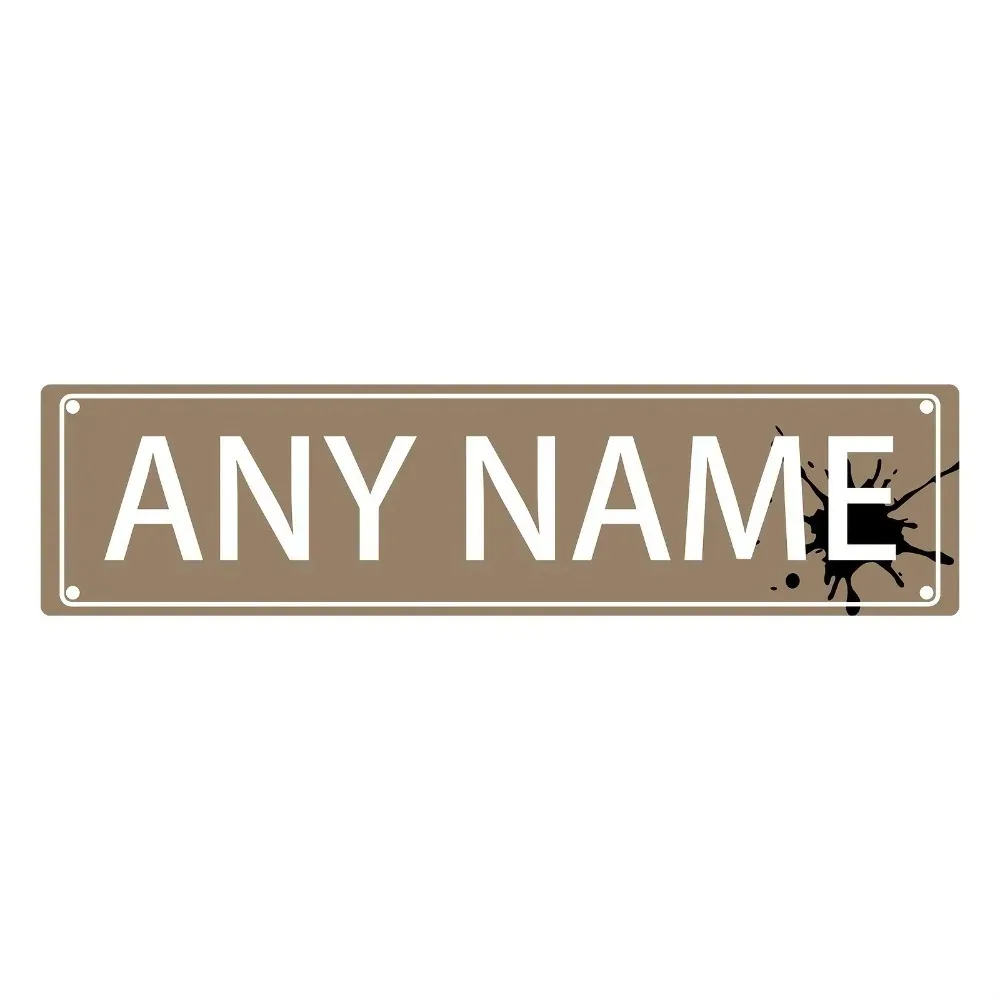 [CIFbuy][2D Flat] Custom Taupe Ink‑Splash Aluminum Street Sign,Personalized Wall Decor (Only For Decoration)