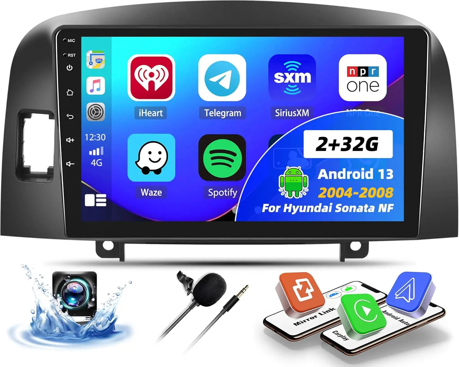 

9inch Car Stereo Radio Carplay&Android auto GPS Wifi Compatible for Sonata NF 2004-2008 Android 13