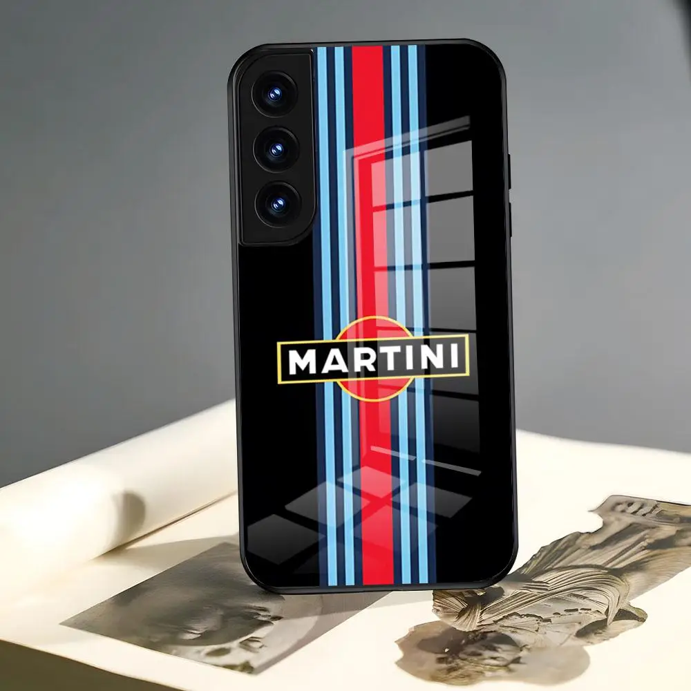 

Martini Racing чехол для телефона в горизонтальную полоску из закаленного стекла для Xiaomi Redmi 13 12 13c 12c Note 13 Pro Plus 11 12 10 12s 9t 11s B