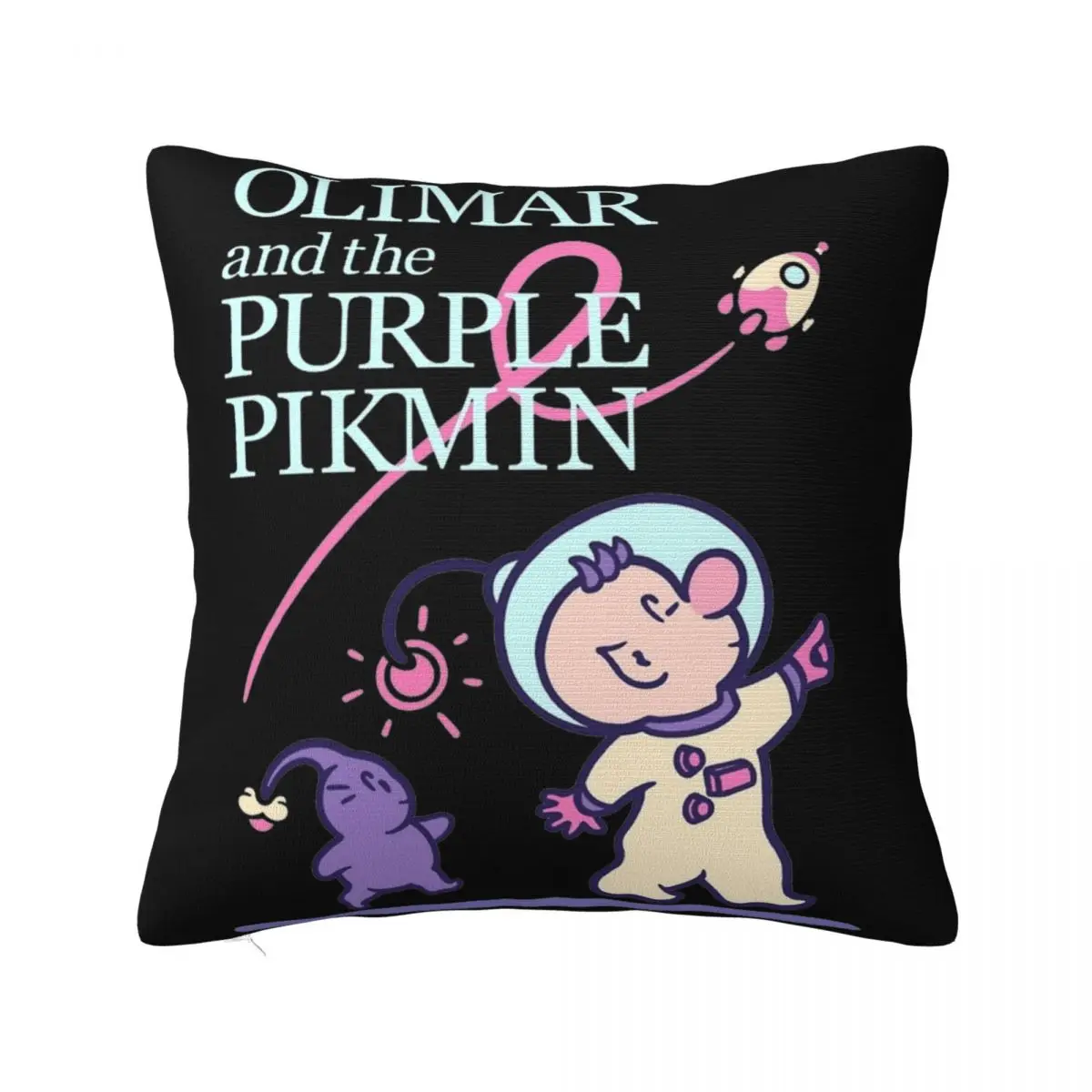 Decorative Pillow Covers Parody Purple Pikmin Product Bedroom Captain Olimar Pillow Case Cover Square Multi-Size