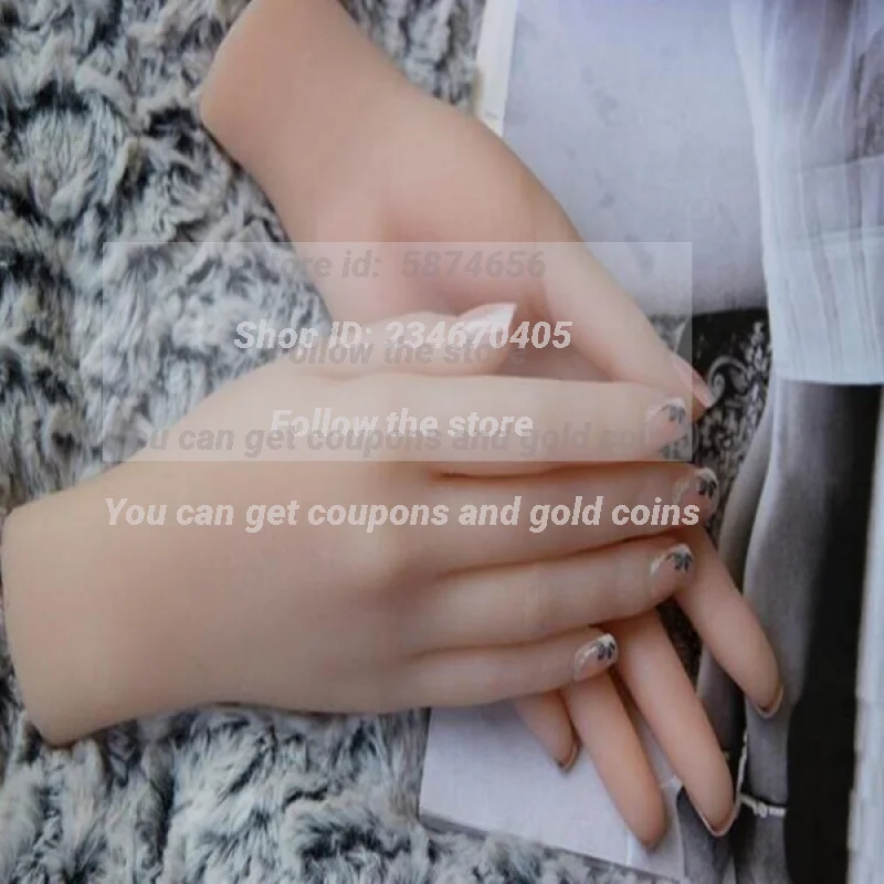 Female Hand Mannequin for Women, Body Props, Jewelry Model, Nail Art, Halloween Beauty Teaching, Real Finger, C747, 23cm