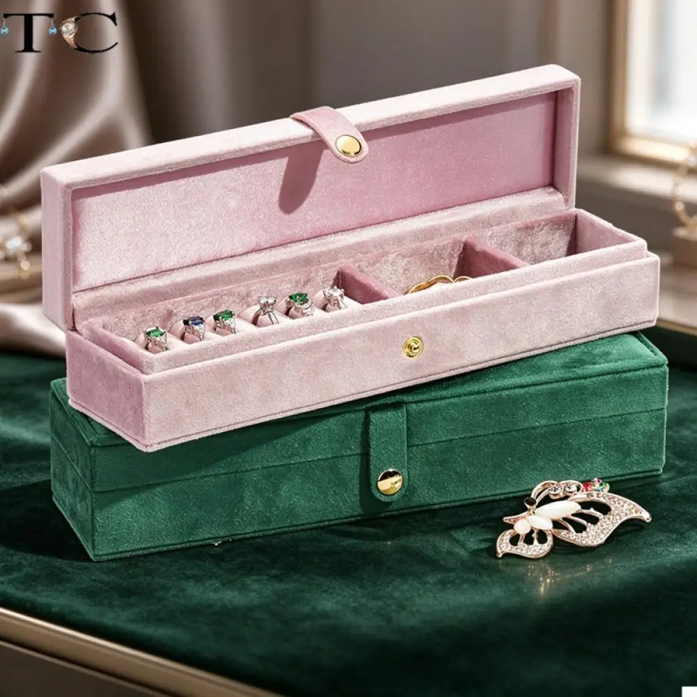 Elegant and Convenient Velvet Jewelry Storage Box for Rings and Earrings Snap-Closure Design and Available in Multiple Colors