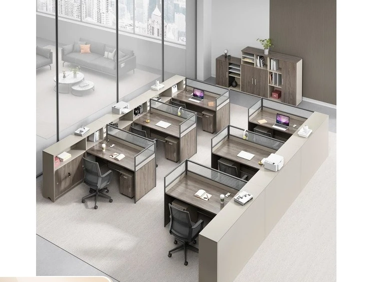 

Стол для персонала Стол для персонала Четыре человека 4 человека 6 офисных простых утолщенных экранов комбинация стола и стула