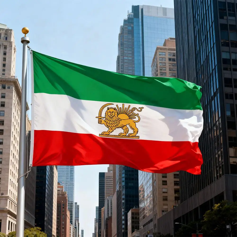 Iran Flag Housing Decoration Lion Crown Banner Historic Lion Crown Banner 2x3ft 3x5ft Pahlavi Dynasty Lion Sun Flag Iran Flag