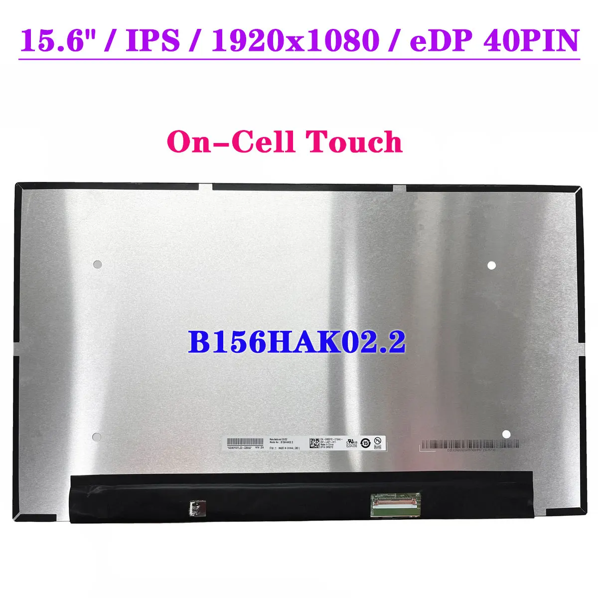 

15.6" Laptop LCD Touch Screen B156HAK02.2 For Dell Inspiron 15 5000 15 P85F 15 5584 FHD 1920x1080 IPS Display Matrix Panel 40Pin