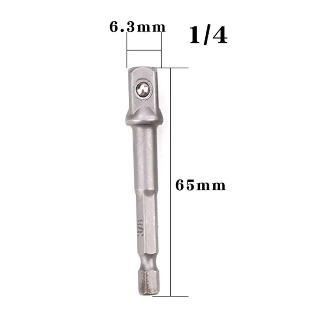 1pc 4pcs Drill Socket Adapter For Impact Driver W/ Hex Shank To Square Socket Drill Bits Bar Extension 1/4\