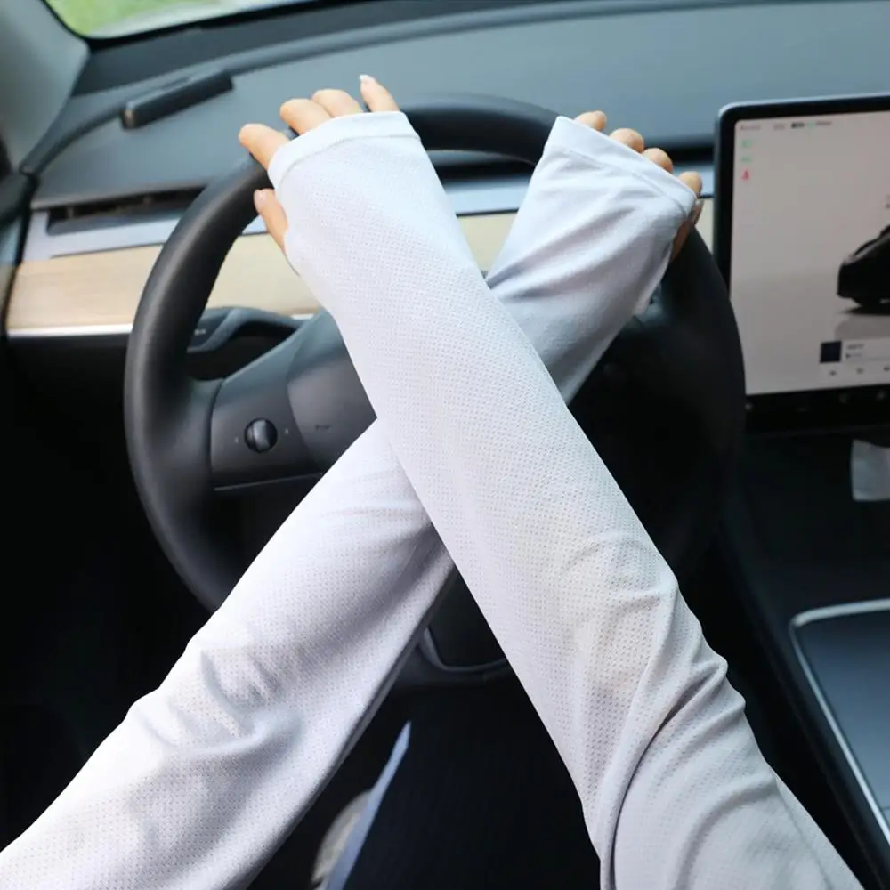 Summer Ice Sleeve Loose Driving Sunshade Elbow Gloves Sun Protection Men's Ice Silk Sleeve Women's Thin Cycling Lengthening