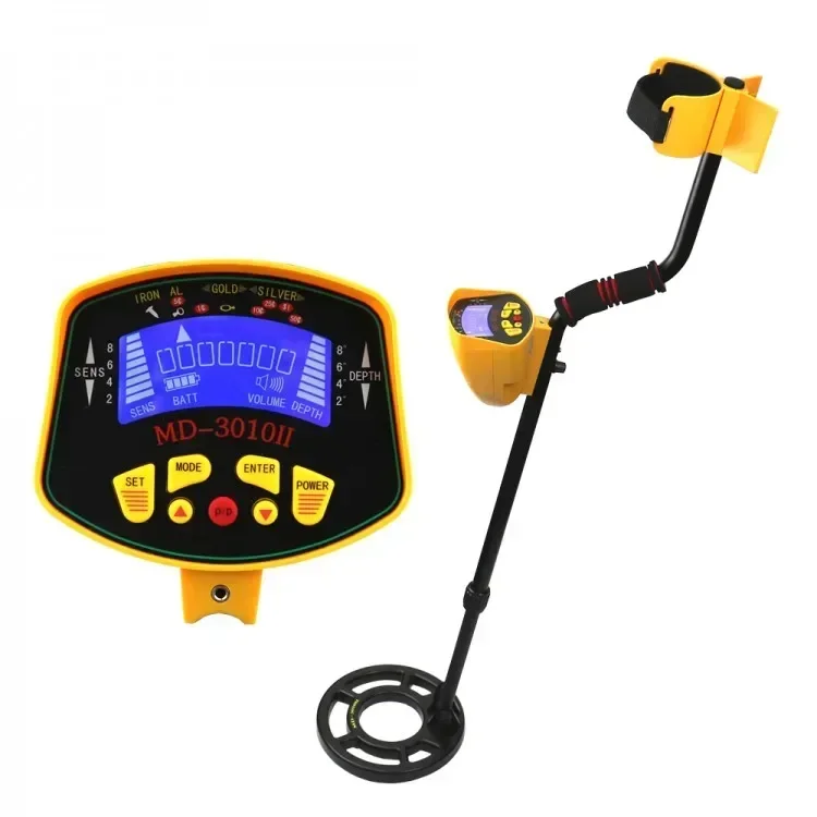 2025MD3010II Yellow High Sensitivity LCD Display MD-3010II Underground Metal Detector