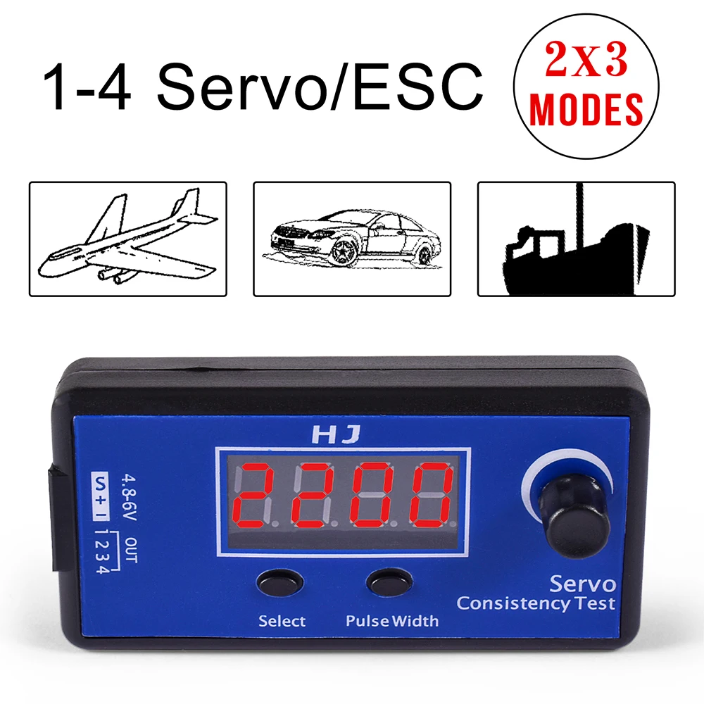 HJ RC Servo Tester ESC Consistency Control 4 Servos for RC Helicopter Airplane Car Digital  Steering Servo 2us Multi-function