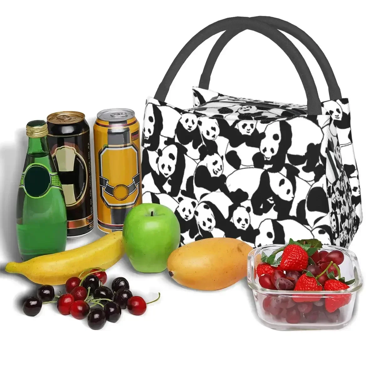 Panda Cute Animal Lunch Bags isolato Bento Box Portable Lunch Tote Picnic Bags borsa termica termica per donna Kids School