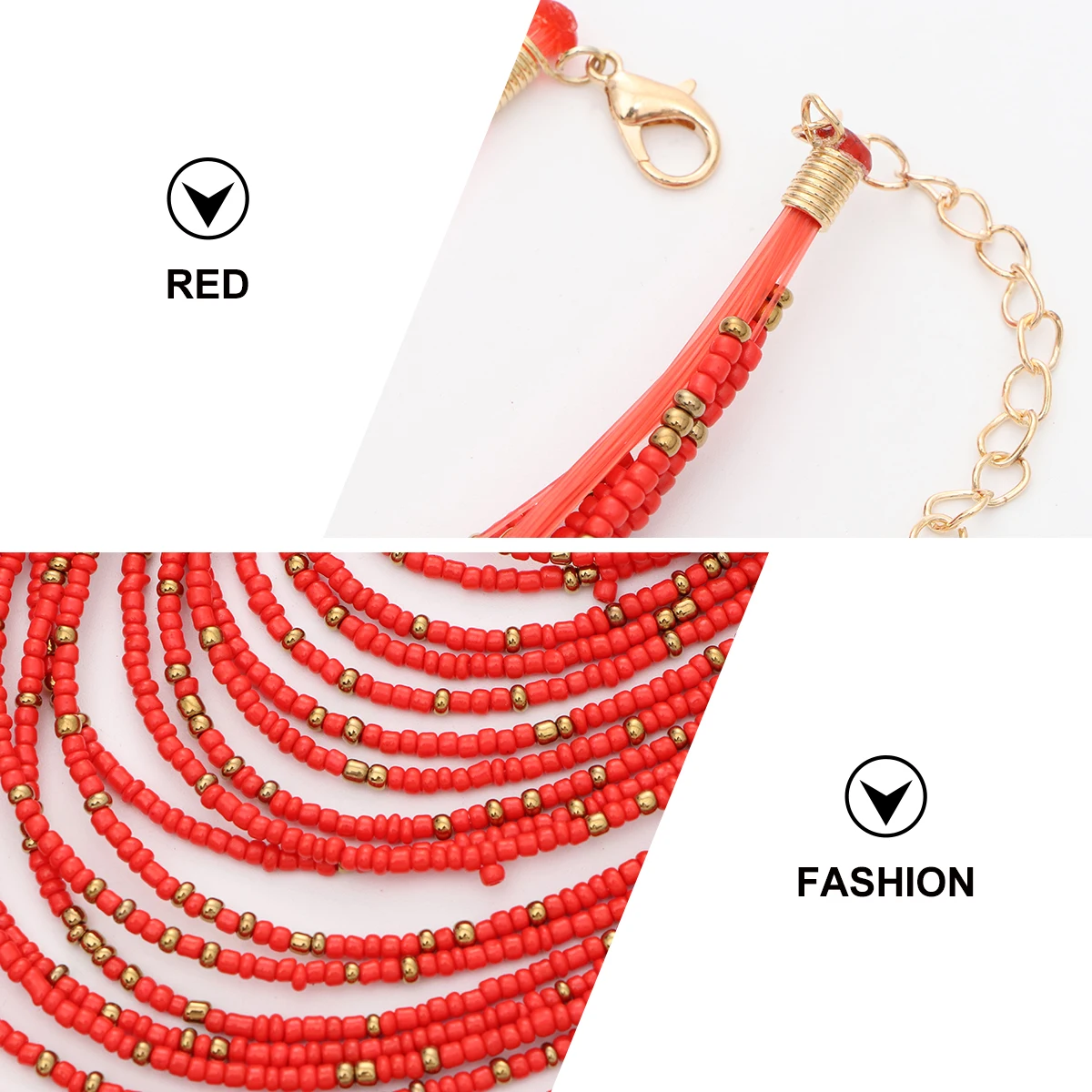 

Bohemian Necklace Gift for Friend Girls Women Chain Multi-layer Daily Use Beads Fashion Pendant