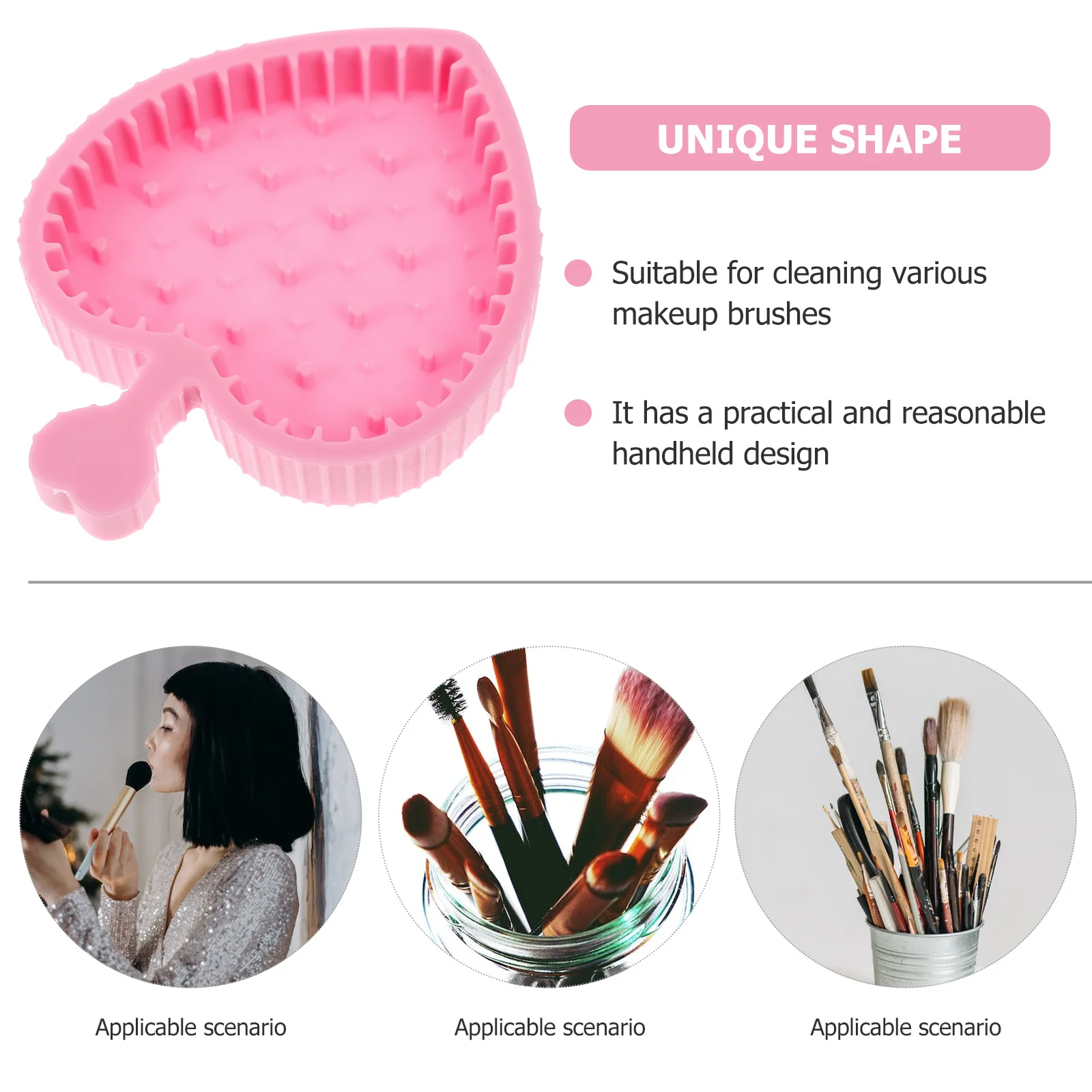

Silicone Makeup Cleaning Pad Foldable Scrubber Mat With Textured Surface For Deep Cleansing All Brush Tools, Easy Hold