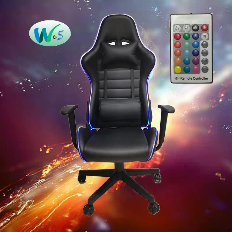 WSS 1002 Shinning RGB LED light with Speaker New arrival hot sale enjoyable GAMING chair computer racing chair For Game Silla