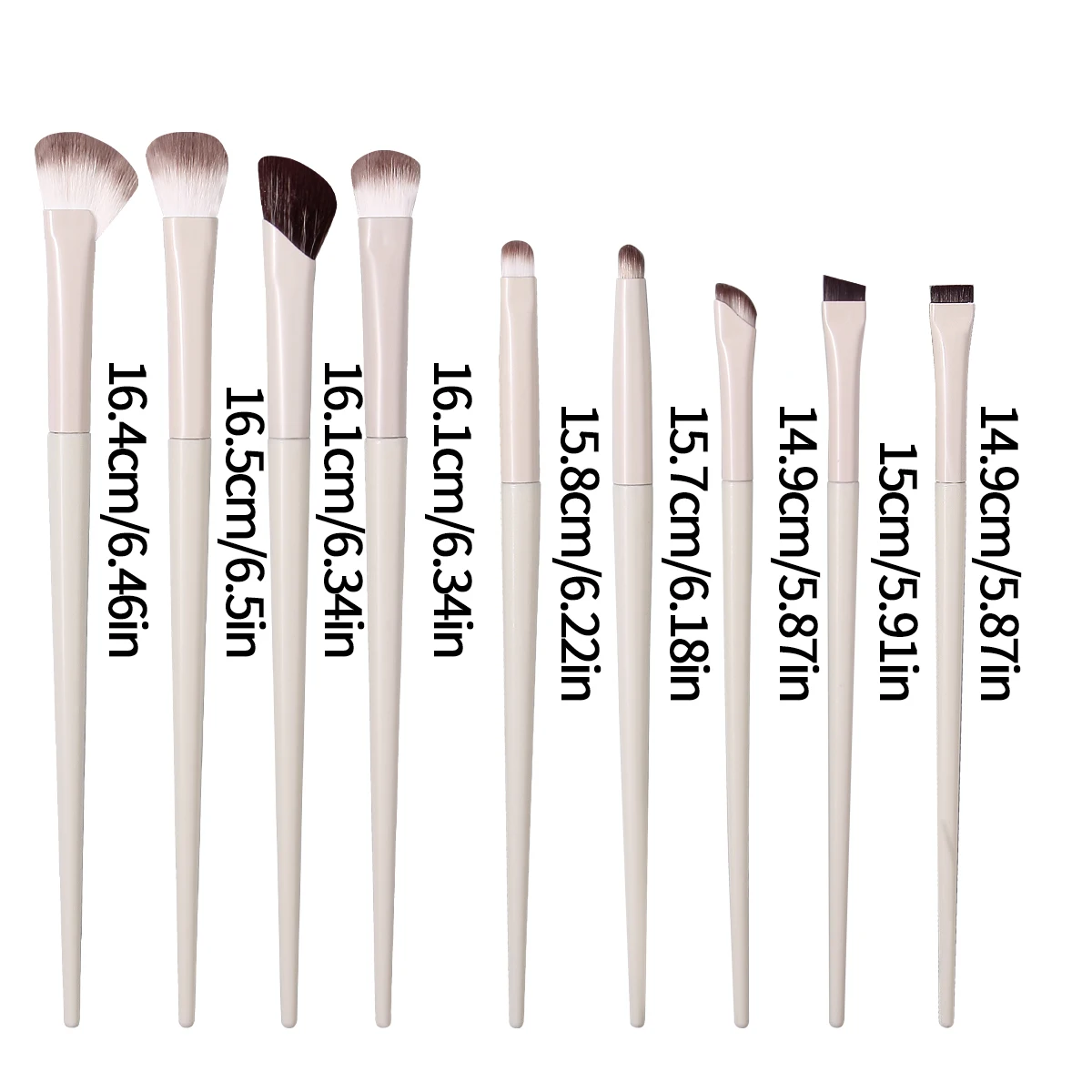 ชุดแปรงแต่งหน้า 9 ชิ้น, แปรงอายไลเนอร์ขนนุ่ม, แปรงเขียนคิ้ว, แปรงคอนทัวร์, เครื่องมือแต่งหน้าแบบพกพาสำหรับผู้เริ่มต้น