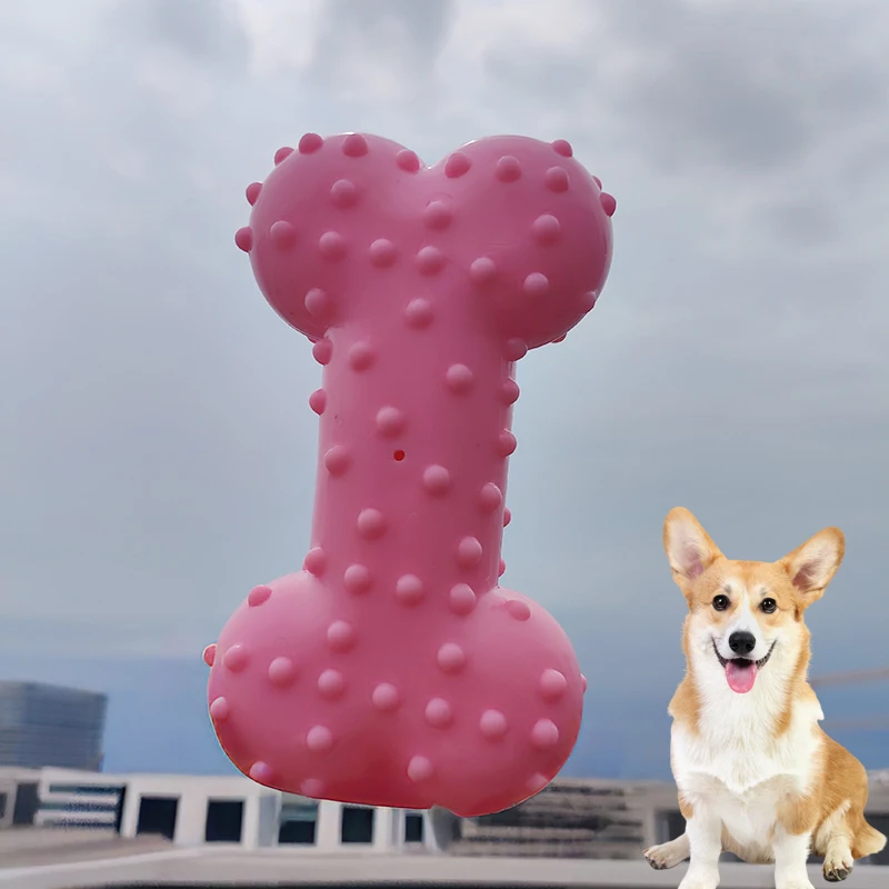 Hundespielzeug, Gummi, Geräuschherstellung, Kauknochen, Zahnreinigung, langlebiges Kauspielzeug für Haustiere für Hunde, begleitend verschiedene Hunde
